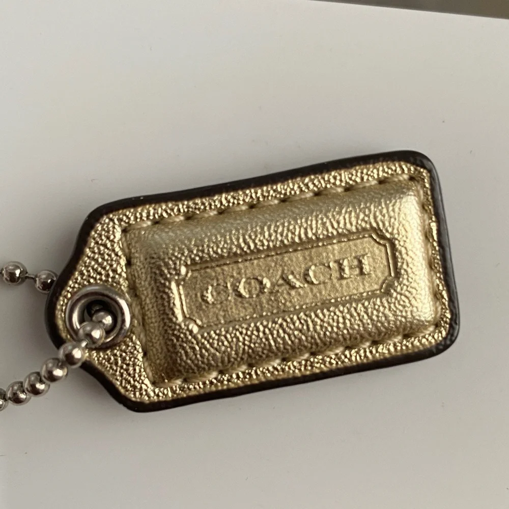 Coach Metallic Gold Handbag  Tag with Chain